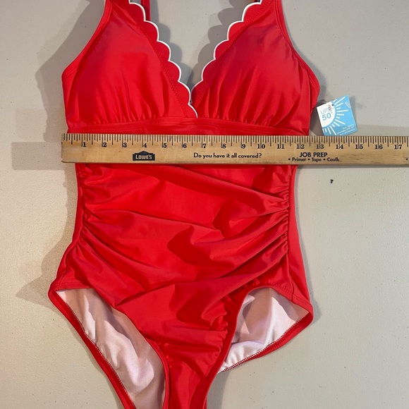 NWT 2 Draper Small James Red and Navy Gingham One-Piece Swimsuit Set - Picture 7 of 13